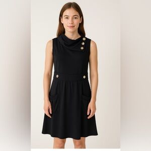 Poetry Navy Sleeveless Dress – Retro Mod Style Y2K – Made in USA – Size M